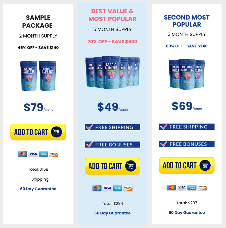 Cardio Slim Tea Order